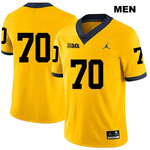 Men's NCAA Michigan Wolverines Jack Stewart #70 No Name Yellow Jordan Brand Authentic Stitched Legend Football College Jersey KZ25N56KB